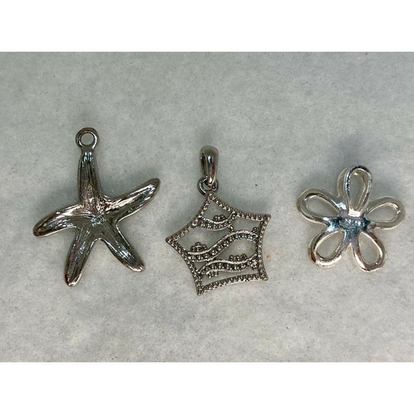 Lot of 3 Silver Tone Rhinestone Pendant Sophia - Picture 10 of 11